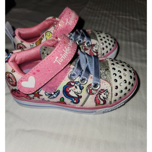 SKECHERS TWINKLE TOES Girls Light Up Shoes Sneakers Toddler Sz.6 unicorn - Picture 6 of 6